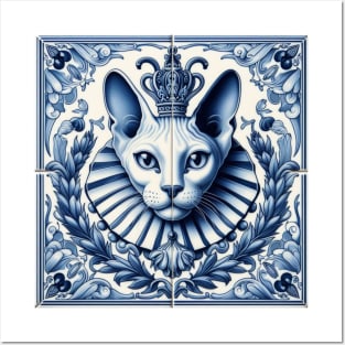 Delft Tile With Sphinx Cat No.4 Posters and Art